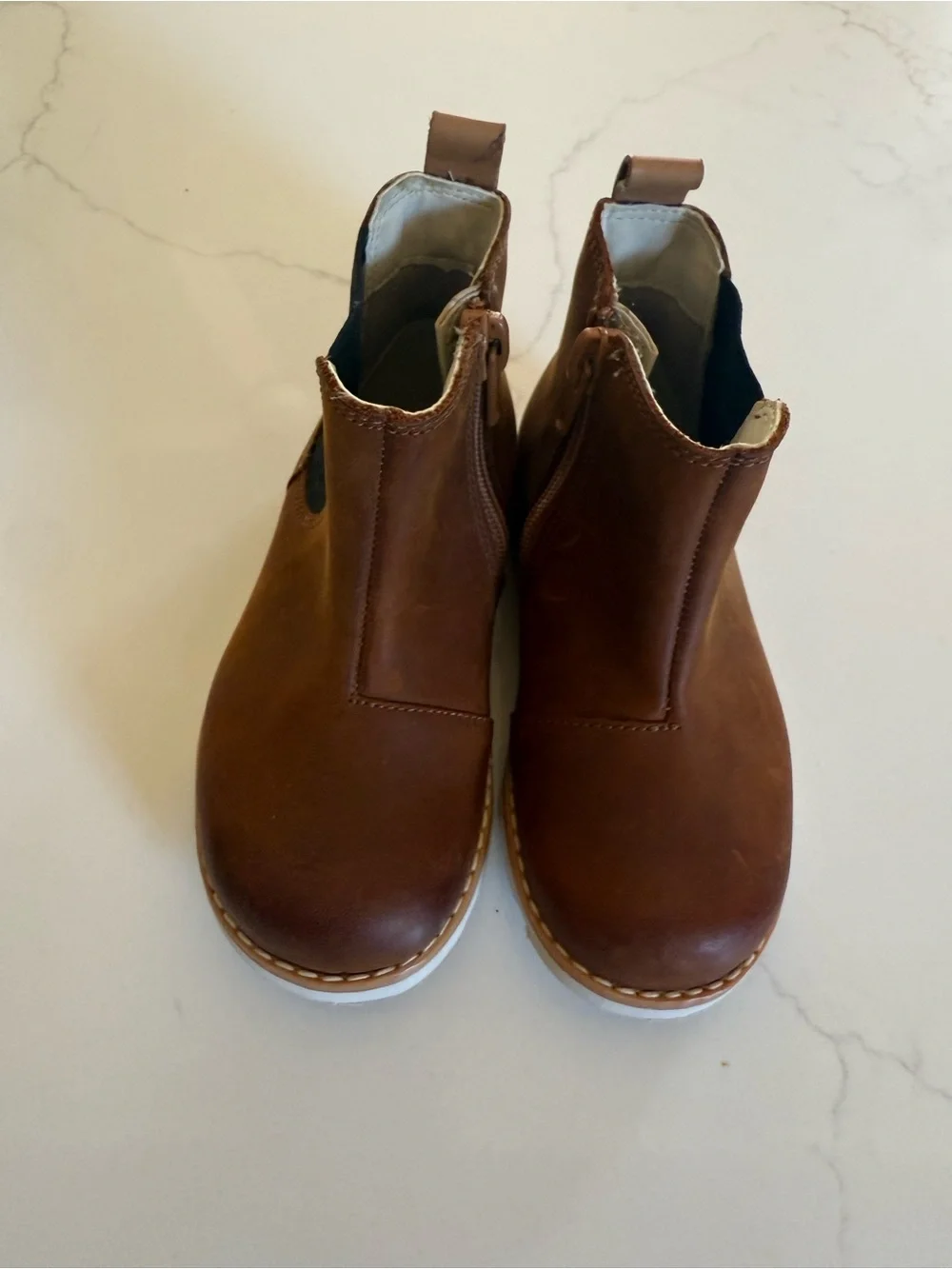Clarks - Toddler Brown Leather Chelsea Boots - Classic Slip-On Style